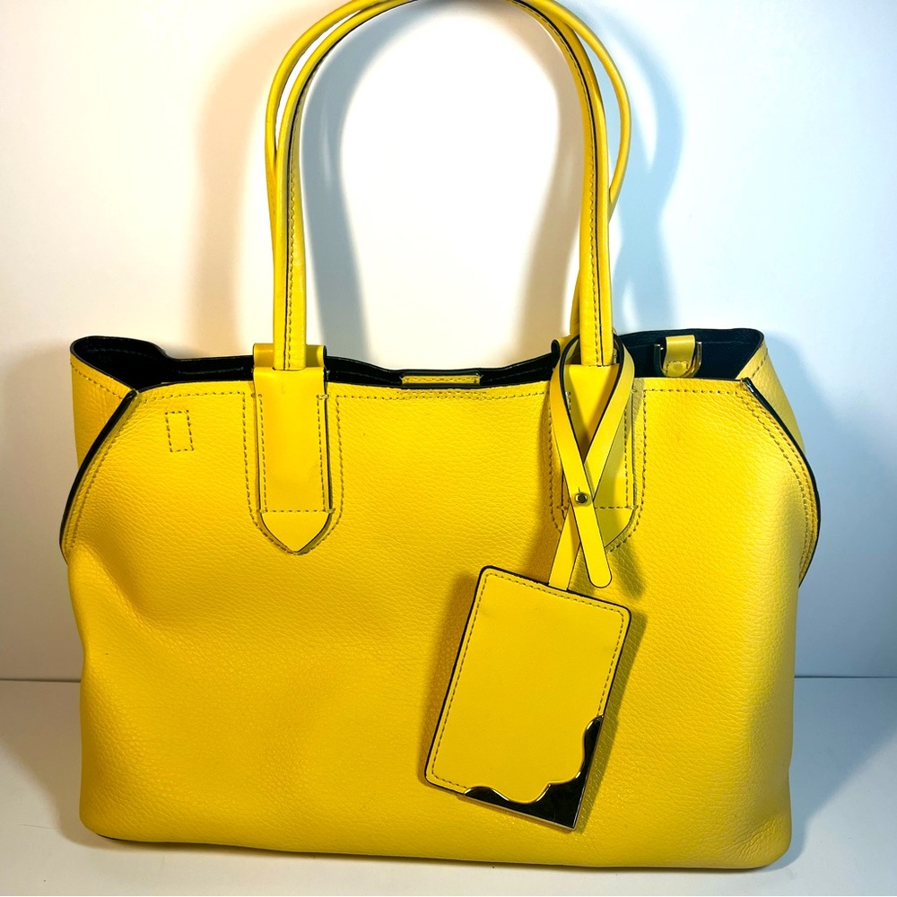 Calvin Klein Jacky Leather Tote / Handbag Yellow Designer Bag